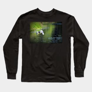 Great Blue Heron in flight, Trojan pond, near Goble, Oregon 3 Long Sleeve T-Shirt